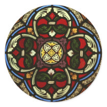 Church Stained Glass Round Sticker