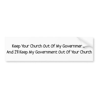 Church State Separation Bumper Sticker by godless_heathen