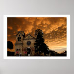 Church with Ominous Clouds Poster