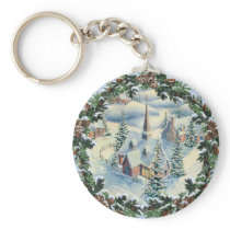 CHURCH & WREATH by SHARON SHARPE Key Chain