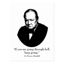 Churchill and Quote Postcard