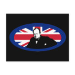 Churchill and Round Union Jack Postcards