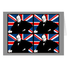 Churchill and Union Jack Greeting Cards