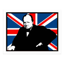 Churchill and Union Jack Post Cards