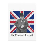 Churchill Posing With The British Flag Post Cards