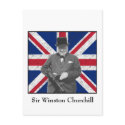 Churchill Posing With The British Flag postcards