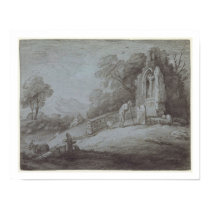 Churchyard with Figure Contemplating Tombstone (et posters