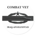 CIB2SUBD3, COMBAT VET, IRAQ-AFGHANISTAN ROUND STICKER