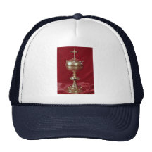 Ciborium, gilt and set with amethyst, rubies and p mesh hats