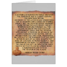 CICERO QUOTE - NATION CANNOT SURVIVE TREASON GREETING CARDS
