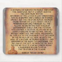 CICERO QUOTE - NATION CANNOT SURVIVE TREASON MOUSE PAD