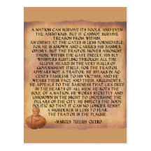 CICERO QUOTE - NATION CANNOT SURVIVE TREASON POSTCARDS