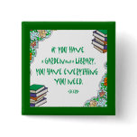 Cicero's quote on libraries pinback button
