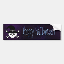Ciel magique heureux de Halloween de crâne mignon  Autocollant Pour Voiture