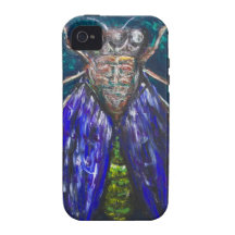 Cigale bleue (peinture surréaliste d'insecte de ré étui Case-Mate iPhone 4