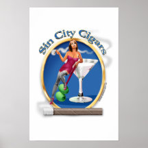 Cigar Art "Martini Girl" logo Posters