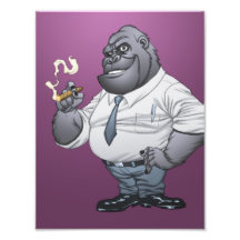 Cigar Smoking Business Man Boss Gorilla by Al Rio Art Photo