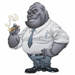 Cigar Smoking Business Man Boss Gorilla by Al Rio Photo Cut Out