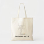 Cigarette with scull smoke, anti smoking tote bag
