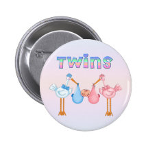 Cigogne avec des jumeaux badges avec agrafe