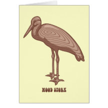 Cigogne en bois cartes de vœux