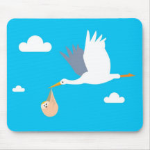 Cigogne et bébé Mousepad Tapis De Souris