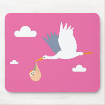 Cigogne et bébé Mousepad Tapis De Souris
