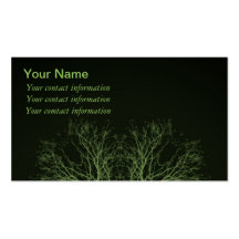 Cimes d'arbre vertes sur les cartes de visite noir cartes de visite professionnelles