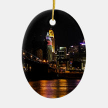 Cincinnati Cityscape Christmas Tree Ornament