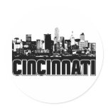 Cincinnati Skyline Round Sticker