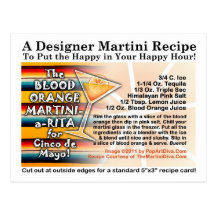 Cinco de Mayo Blood Orange Martini Margarita Card Post Card