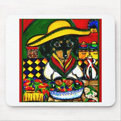 Cinco de mayo doxies mousepads by Art_by_Joanne