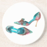 Cinderella Beaded Brocade Pumps Beverage Coaster