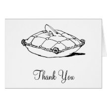 Cinderella Slipper Black White Thank You Cards