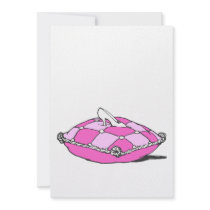 Cinderella Slipper on Pink Pillow Vintage Art Custom Invitations