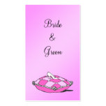 Cinderella Slipper Pink Pillow Custom Wedding Tag Business Card