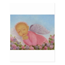 Cinnamon Rose Angel Baby Post Cards