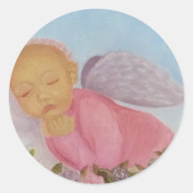 Cinnamon Rose Angel Baby Sticker