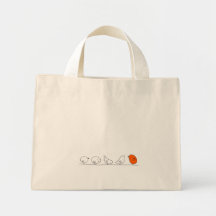 Cinq petits oiseaux - rouge sacs de toile