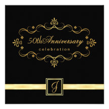 Cinquantième anniversaire élégant - invitations de