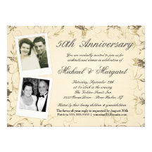 cinquantième anniversaire - invitations de photo -