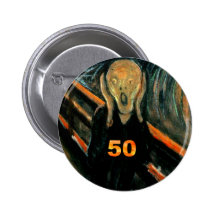 cinquantième Cadeaux d'anniversaire, le cri perçan Pin's Avec Agrafe