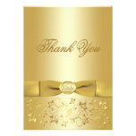 cinquantième Carte de remerciements floral d'or d' Invitations