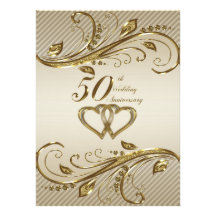 cinquantième Carte d'invitation d'anniversaire de 