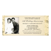 cinquantième Invitations d'anniversaire - floral v
