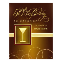 cinquantième Invitations de fête d'anniversaire - 