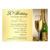 cinquantième Invitations de fête d'anniversaire - 