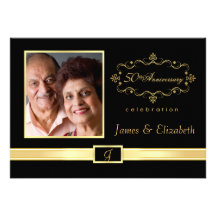 Cinquantième invitations personnalisées de fête d'