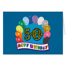 Cinquantième marchandises heureuses d'anniversaire cartes de vœux