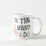 cinquantième salut de doigt moyen d'anniversaire tasse à café
